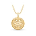thumbnail image 4 of Round Shape Lab Grown Diamond Flower Cluster Pendant Necklace with Halo in 14K Yellow Gold Jewelry For Women with 18" Silver Long Rope Chain (0.17 Cttw, H Color, SI2 Clarity), 4 of 6