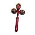 thumbnail image 4 of HILABEE Maraca Professional Triple Head Wood with Clear Sound Hand Percussion Rattle Red, 4 of 9