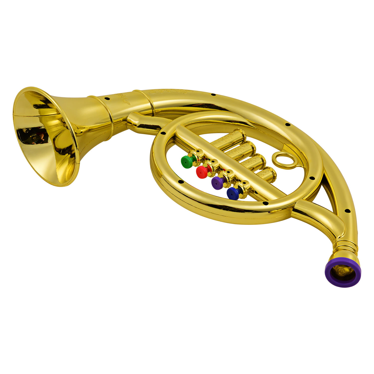 Musical Wind Instruments French Horn for Kids with 4 Colored Keys V8S1 