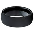 thumbnail image 3 of Silly Kings Jewelry Black Tungsten Ring Shiny Polish Ring 8mm Black Tungsten Band Dome Ring (6), 3 of 3