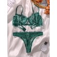 thumbnail image 3 of Classic Sexy Floral Lace Underwire Lingerie Set, 3 of 5