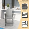 thumbnail image 6 of Boyel Living Outdoor Tall Adirondack Chair,Balcony Armchair HIPS Durable High Bar Stools,Weather Resistant for Garden Patio Stools,Bar Chairs Deck Lawn Pool Gray, 6 of 6