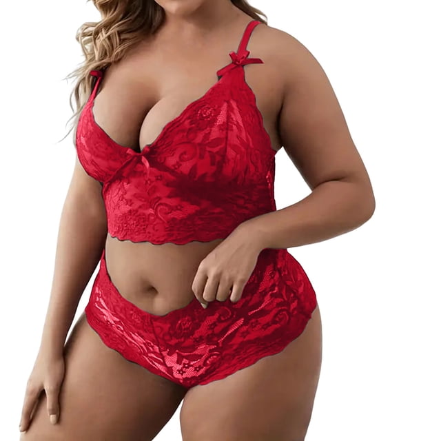 Gibobby Ropa interior mujer Camisón para mujer, lencería sexy transparente y sexy para mujer, vestido de malla de encaje(Rojo, 3XG)