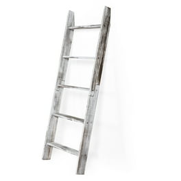 Blanket Ladder with Shelves 5 Tier Towel Rack Bamboo Blanket Rack Decorative Blanket Quilt Towel Scarf Ladder Rack for Living Room Bedroom Bathroom Farmhouse White Walmart