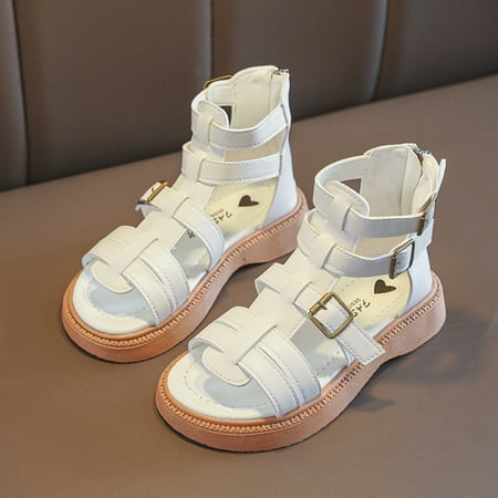 

Children‘s Gladiator Sandals Summer Girls Causal Beach Sandals Fashion Soft Bottom Kids School Cut-outs Roman Sandals Back Zip