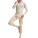 thumbnail image 1 of Jumpingount Conjunto de ropa interior para hombre, ropa de dormir de seda helada para otoño e invierno, ropa de abrigo de Color sólido, camiseta interior conjuntos de ropa Color de piel/L, 1 of 6