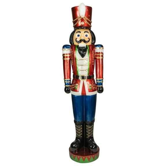 Northlight LED Lighted Jeweled Commercial Christmas Nutcracker - 6' - Red and Blue