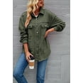thumbnail image 4 of Solid Color Distressed Jacket, Olive Green, Large, 4 of 5