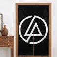thumbnail image 4 of Cortina de puerta semiopaca con patrón de patchwork de dos piezas de Linkin Park, cortinas opacas decorativas para dormitorio, sala de estar, decoración de habitación de niños, 34 x 56 pulgadas,, 4 of 7
