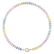 KKLDOGS Colorful Beades Gemstone Necklace for Women Boho Beaded Choker Rainbow Colorful Natural Stone Summer Beach Jewelry for Women