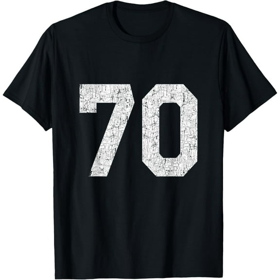 Jersey Uniform Number #70 Athletic Style Sports Graphic T-Shirt