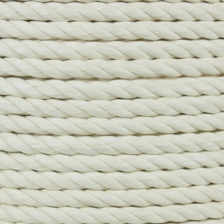 

West Coast Paracord Natural Cotton Rope 1/2 Inch Twisted Soft Rope by the Foot in 25 Feet 50 Feet 100 Feet and 600 Feet. Pet Safe and USA Made
