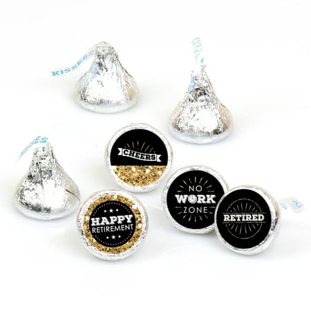 - Happy Retirement - Retirement Party Round Candy Sticker Favors - Labels Fit Hershey's Kisses (1 sheet of 108)