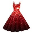 thumbnail image 2 of Abcomgle Girls Christmas Dresses 7-8 Cute Spaghetti Straps A-Line Cami Dresses for Girls Glitter Snowflake Dresses for Girls Sleeveless Holiday Swing Dress Outfits, 2 of 5