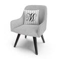 thumbnail image 3 of Gray Striped Ornate Letter Script M By Abc 16 X 16 Decorative Throw Pillow, 3 of 5