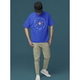 thumbnail image 2 of Galactic Smiley - Cosmic Orbit Emoji Graphic Men's T-shirt, 2 of 4