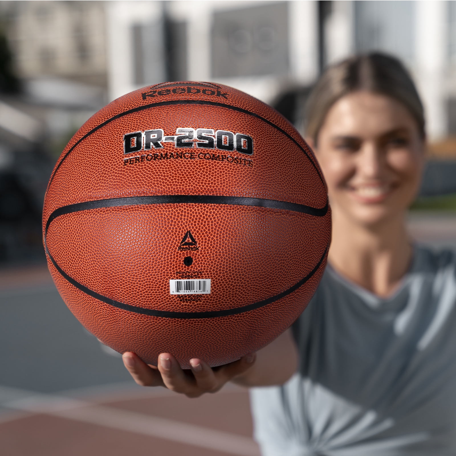 Reebok Durable Rubber Indoor/Outdoor Basketball with Inflatable Pump for Indoor & Outdoor Play, Size 6 (28.5 in)