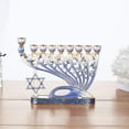 thumbnail image 5 of Matashi Hand Painted Blue Enamel Menorah Candelabra with Star of David by, 5 of 5