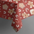 thumbnail image 5 of Red Christmas Gingerbread and Mitten Pattern Square Tablecloth,Waterproof Square Table Cover,Wipeable Spillproof Washable Table Cover for Home Kitchen Party Decor 42"X42"(107x107cm), 5 of 6