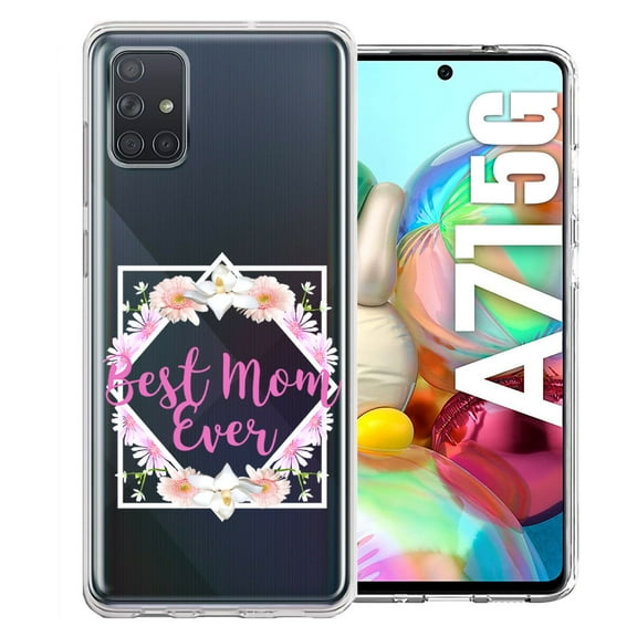 MUNDAZE for Samsung Galaxy A71 4G Best Mom Ever Mother's Day Flowers Double Layer Phone Case Cover