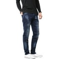 thumbnail image 3 of Ma Croix Mens Biker Jeans Slim Fit Distressed Ripped Zipper Stretch Denim Pants, 3 of 6