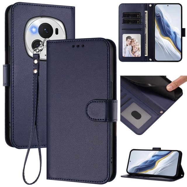 Funda Cartera GANGXUN para Honor Magic 6 Pro 5G – Cierre Magnético, Protección RFID, Correa Desmontable, Compatible con Carga Inalámbrica