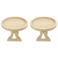 thumbnail image 1 of 2X Table d'Appoint Ronde Pliable en Bois à Clipser pour Canapé Grand, Table d'Accoudoir pour Manger/boissons/collations/télécommande, 2 x Table, Couleur Bois, 1 of 7