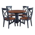 Homestyles Dining Chair in Black and Cottage Oak (Set of 2)