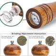 thumbnail image 6 of Pepper Mill Wood Pepper Grinder Adjustable Oak Wood Salt and Pepper Grinder Refillable Ceramic Grinding Mechanism Sealed Salt Mill Spice Jar 5/8/10in for Kitchen Camping Picnic BBQ, 6 of 14