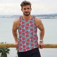 thumbnail image 6 of Lsque Hand Drawn Strawberry Pattern Mens Tank Tops Muscle Athletic Quick Dry Sleeveless Workout Fitness T Shirts Beach Tank Top, Loose-fit Sleeveless Shirt for Men-Medium, 6 of 7
