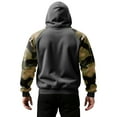 thumbnail image 5 of Men’s Pullover Hoodie with Raglan Camouflage Sleeves and Adjustable Drawstring Hood for Everyday Wear Dark Gray 2XL, 5 of 5