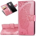 thumbnail image 1 of Case Premium PU Leather Flip Wallet Case Butterfly Embossed Full Body Protection Flip Stand Card Holder Magnetic Cover for iPhone 11 Pro Max(Pink), 1 of 6
