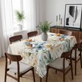 thumbnail image 6 of Blue Flowers Rustic Table Cloth Waterproof Tablecloths, Spring Vintage Botanical Floral Beige Tablecloth Dining Table Cover for Kitchen Party Tabletop Outdoor, Rectangle Tablecloth 60x84 Inch, 6 of 9