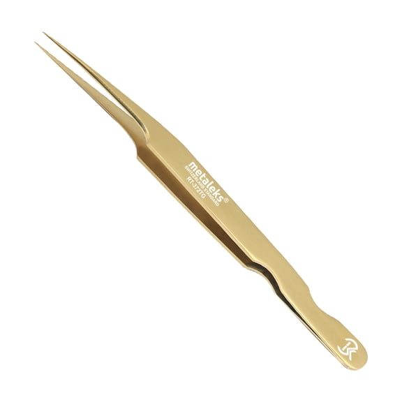12cm Eyelash Extension Tweezers Japanese Steel Golden Titanium Coated Light in Weight Best for Salon Masters