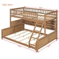 thumbnail image 3 of Twin XL over Queen Bunk Bed with Integrated Shelving, Color-Changing Lights & Pegboard for Bedroom,Brown, 3 of 26