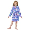thumbnail image 6 of FORMRS Niños Bathrobe Unisex Hooded Robe Soft Plush Pajamas Sleepwear, Size 10-12T, Pink Starfish Pattern, 6 of 7