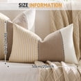 thumbnail image 4 of HonorHut Striped Throw Pillow Covers Set of 2 Modern Minimalist Pillow Covers Vertical Stripes Splicing Pillowcases Neutral Patchwork Cushion Covers 12x20Inch Yellow, 4 of 7