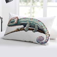 thumbnail image 5 of Chameleon Animal Motif Throw Pillow Cover 24 x 36 Inch Decorative Pillow Cover Watercolor Chameleon Artwork Lumbar Pillowcase Seasonal Rectangle Cushion Case for Couch Sofa Bed Living Room, 5 of 7