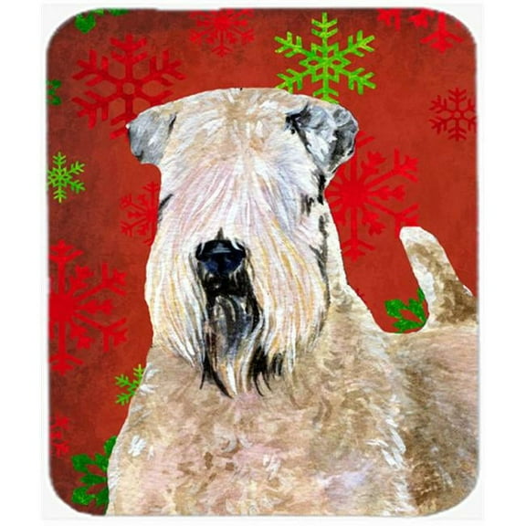 Wheaten Terrier Soft Coated Snowflakes Christmas Mouse Pad, Hot Pad or Trivet
