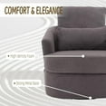 thumbnail image 4 of BISHE Modern Teddy Recliner Chair with 360° Swivel, Comfy Barrel Accent Armchair with Cushions, Upholstered Lounge Chair for Living Room, Bedroom, Nursery, Apartment, Gray Teddy, 4 of 7