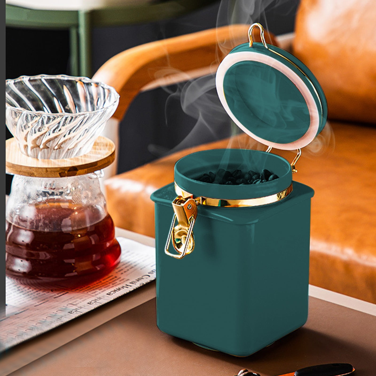 Boovnll Coffee Canister Sealed Canister One Way Exhaust Port