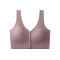 thumbnail image 2 of Women's Wide Strap Front Snap Comfortable Bra, Stretchy Wireless Daily Wear Bralette One Size, 2 of 9