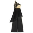 thumbnail image 3 of Miutii Women Praise Worship Dance Outfit One Shoulder Dress With Wide-leg Pants Liturgical Dancewear Black L, 3 of 7