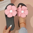 thumbnail image 4 of Women's New Summer One-line Fivel Flower Slippers Wear Fashionable Beach Sandals Slippers Summer Sandals for Women Pink 36, 4 of 7
