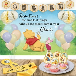 Hooped Winnie the Pooh Centerpieces  Baby bear baby shower, Disney baby  shower, Girl baby shower decorations
