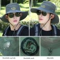 thumbnail image 2 of Foldable Embroidery Wide Brim Fishing Cap Panama Hat Sun Cap Bucket Hat COFFEE, 2 of 8