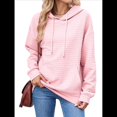 thumbnail image 1 of Sudadera con Capucha para Mujer, Informal, de Larga, con Cordón Ajustable, Estilo Waffle, Holgada, con Bolsillo. Rosa M, 1 of 10