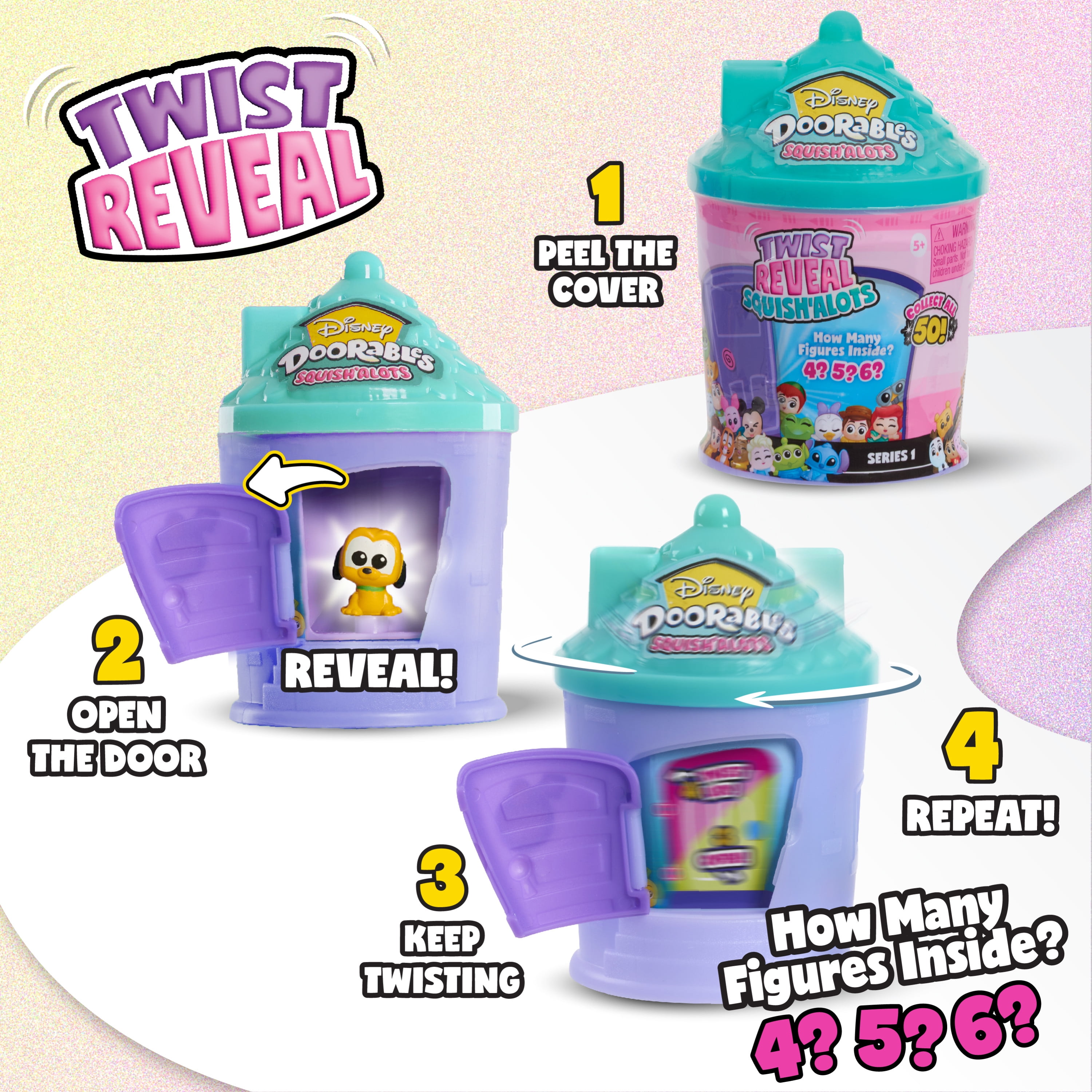  Just Play Squish'Alots Series 1, Collectible Blind Bag Figures  in Capsule, Officially Licensed Kids Toys for Ages 5 Up by Just Play : Toys  & Games