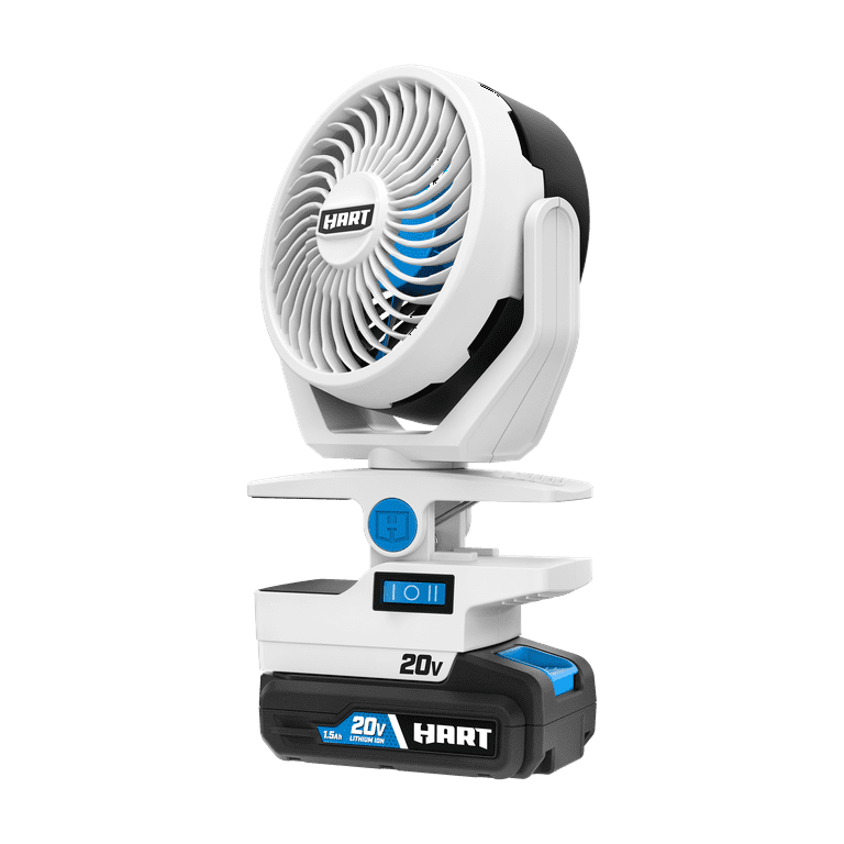 HART 20 Volt 4 Inch Clamp Fan Kit 1 20 Volt Lithium Ion Battery Walmart