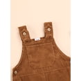 thumbnail image 4 of Qiylii Baby Girls Corduroy Bib Pants, Solid Color Square Neck Jumpsuit, 4 of 9